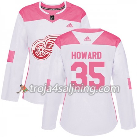 Detroit Red Wings tröja Jimmy Howard 35 Vit 2017-2018 Adidas Rosa Fashion Authentic - Dame NHL Tröjor